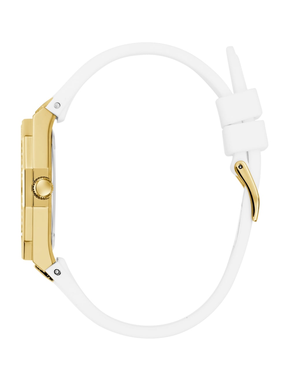 Gold-Tone and White Analog Watch - Guess