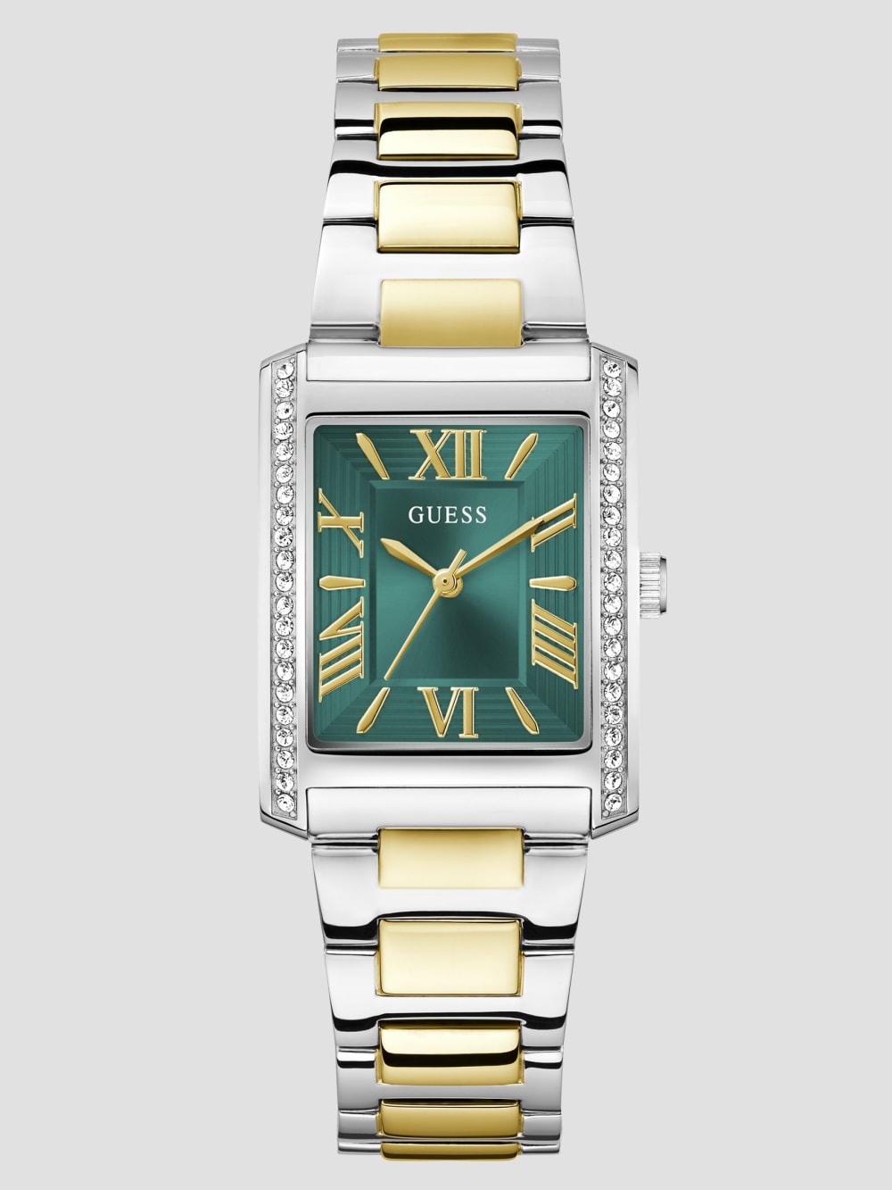 Multi-Tone Crystal Square Analog Watch - Guess