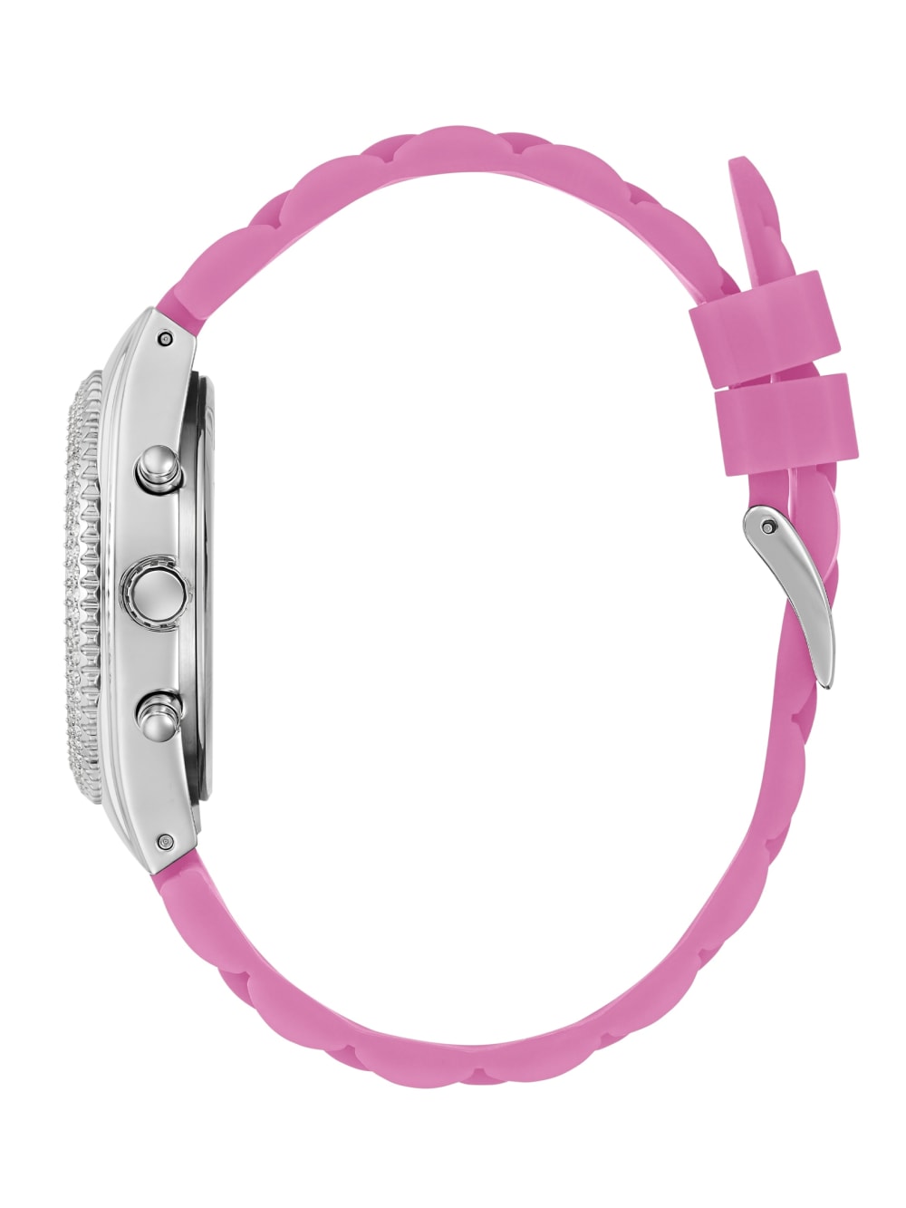 Pink and Silver-Tone Multifunction Watch - Guess