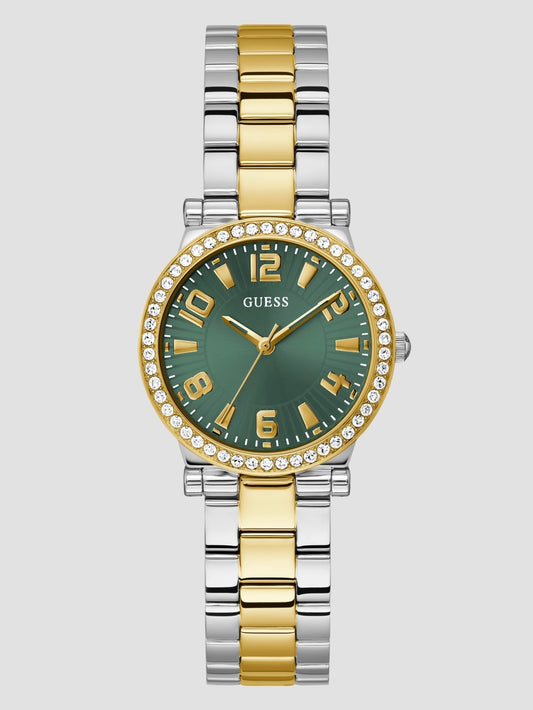 Gold and Silver-Tone Analog Watch - Guess