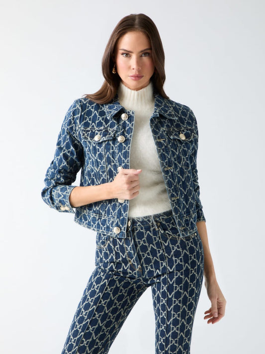 Bea Monogram Denim Trucker Jacket - Guess