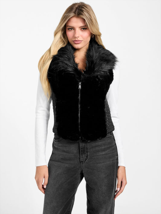 Amari Faux-Fur Zip Vest - Guess