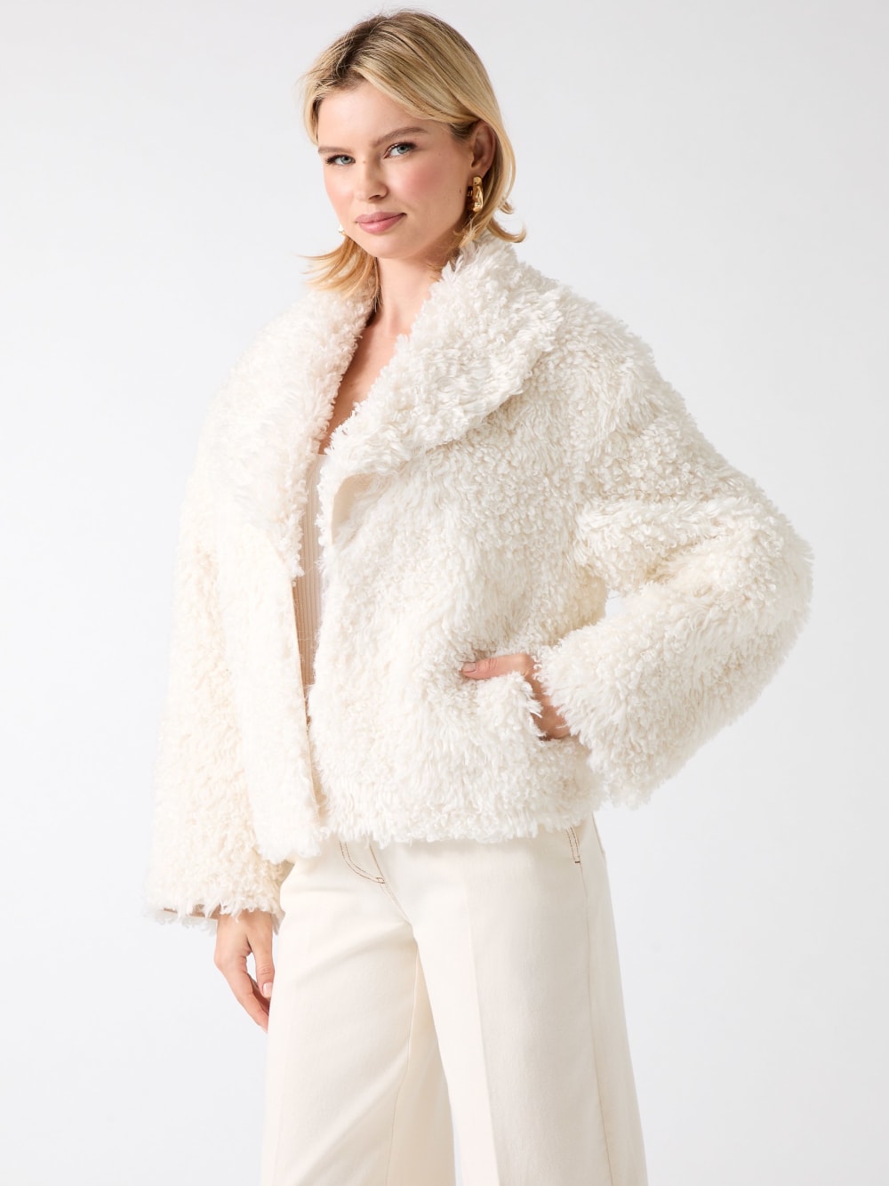 Margot Longline Faux-Fur Coat - Guess