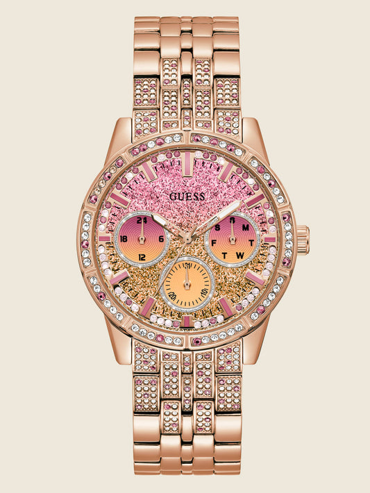 Rose Gold-Tone Multifunction Watch - Guess