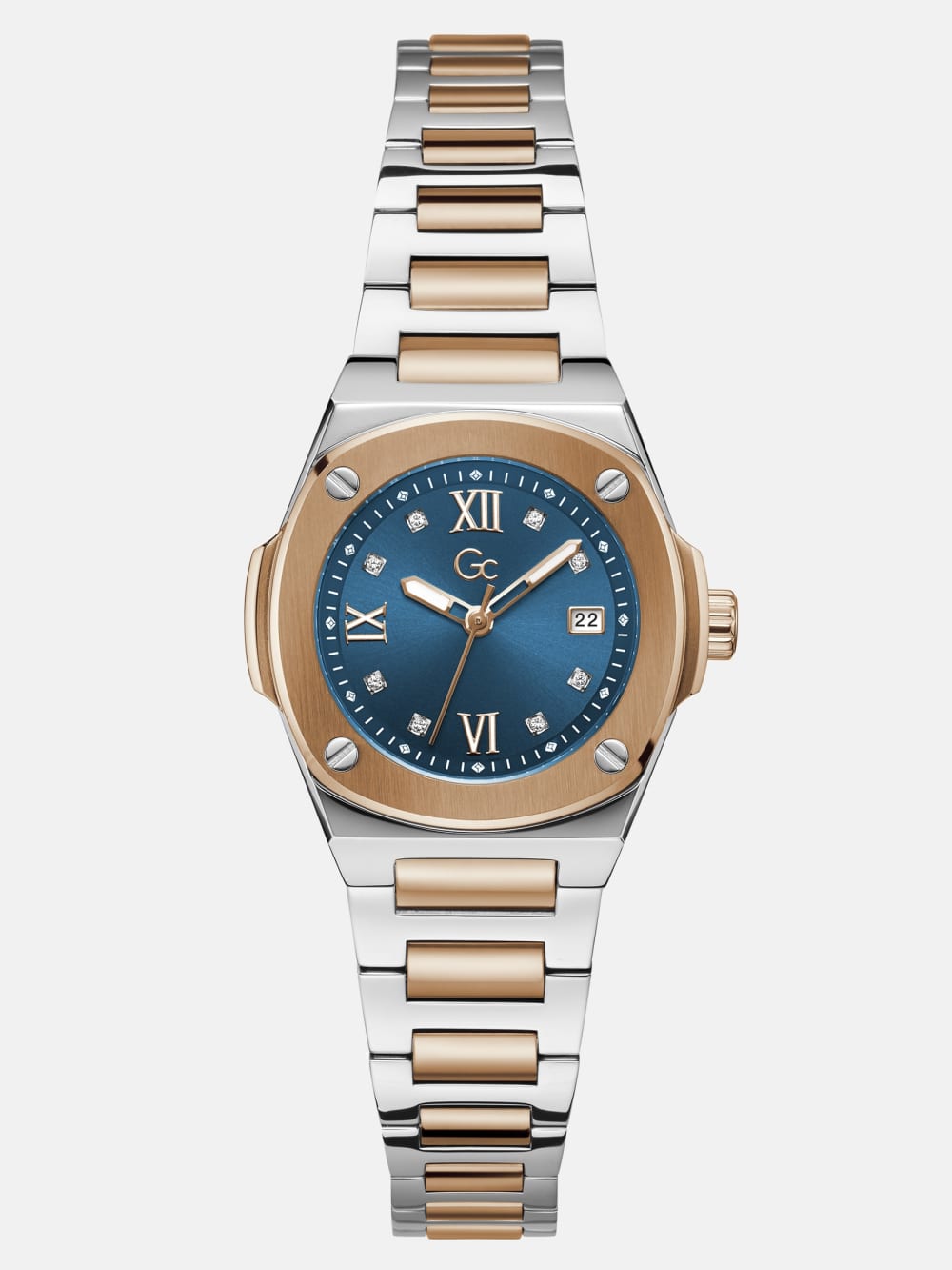 Gc Two-Tone and Blue Analog Watch - Guess