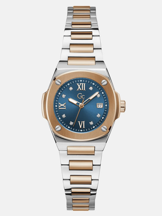 Gc Two-Tone and Blue Analog Watch - Guess