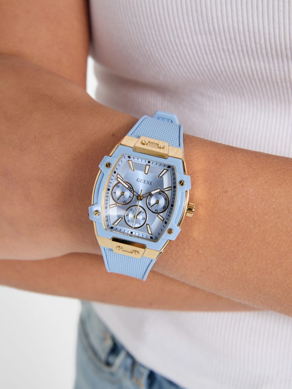 Blue Silicone Multifunctional Watch - Guess