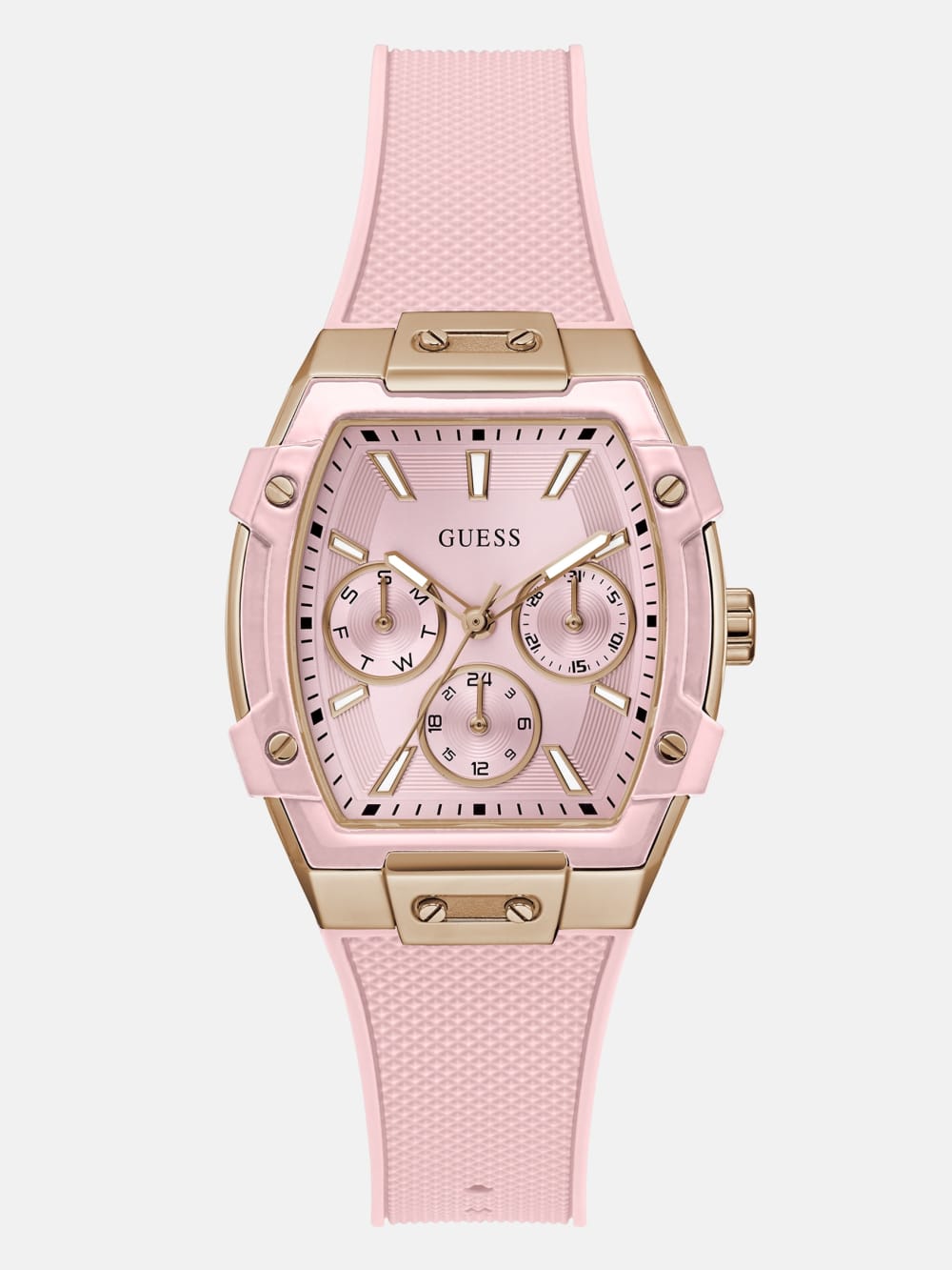 Pink Silicone Multifunction Watch - Guess