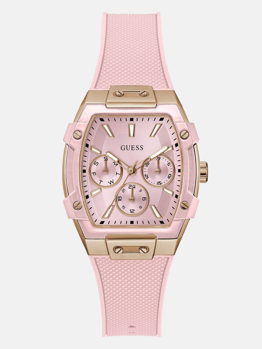 Pink Silicone Multifunction Watch - Guess