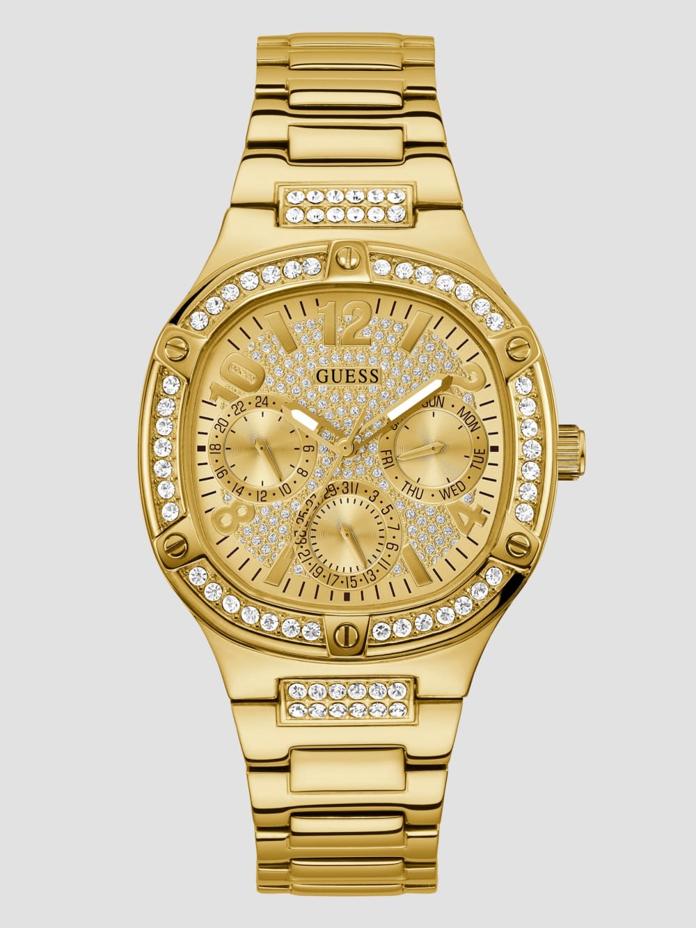 Gold-Tone and Crystal Multifunction Watch - Guess