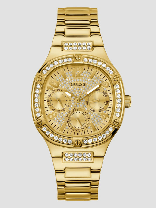 Gold-Tone and Crystal Multifunction Watch - Guess