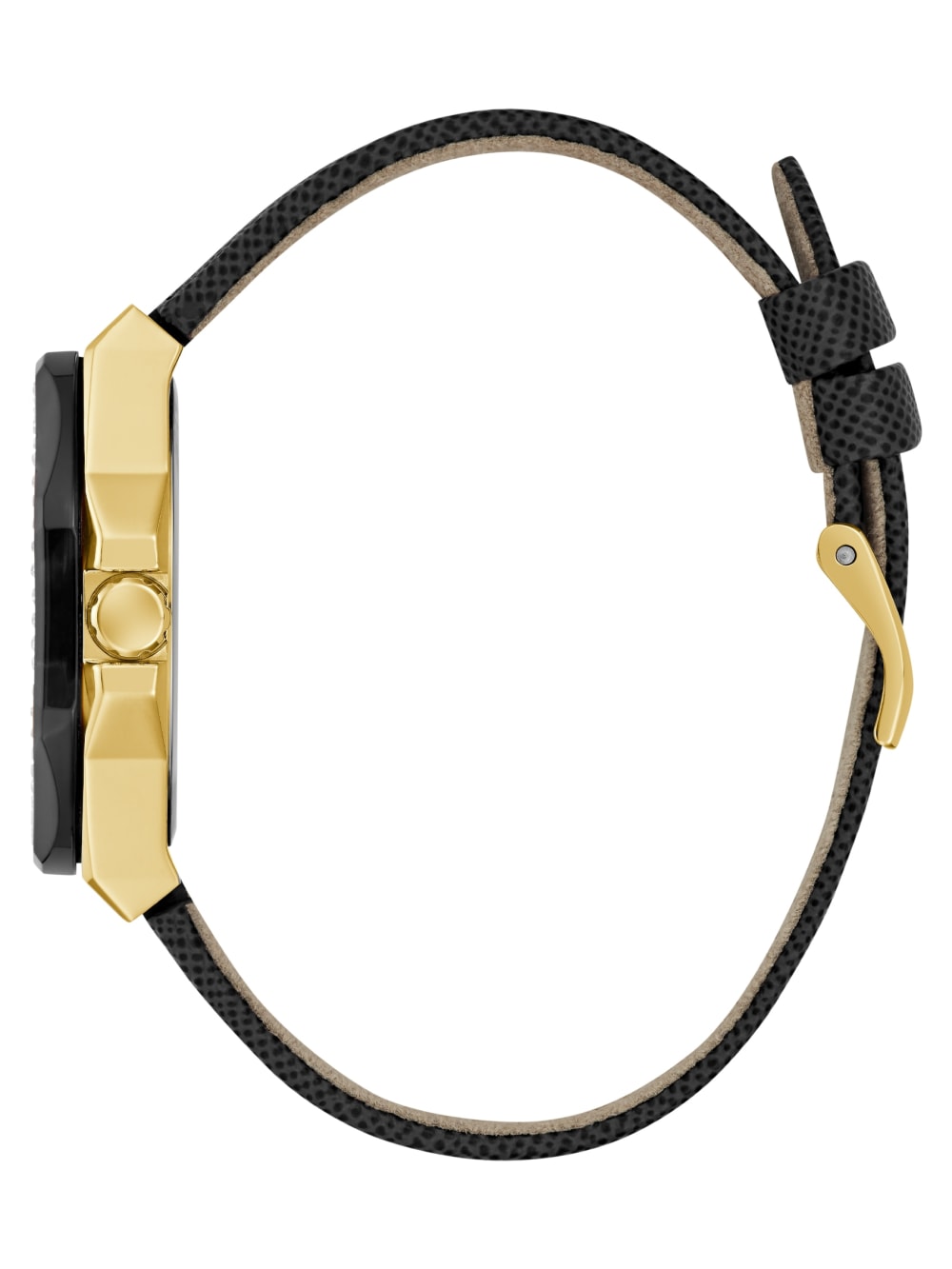 Black Leather Chronograph Watch - Guess
