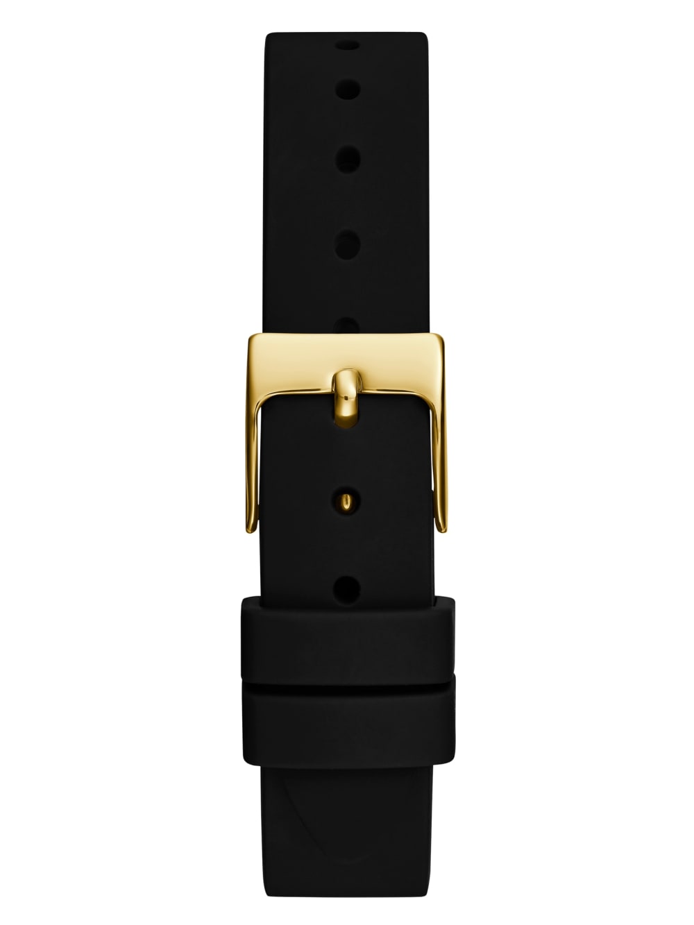 Gold-Tone and Black Silicone Analog Watch - Guess