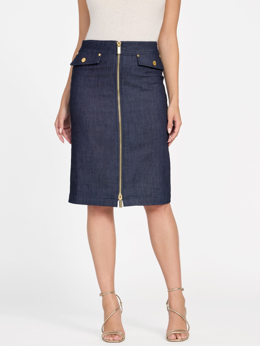 Denim Midi Pencil Skirt - Guess