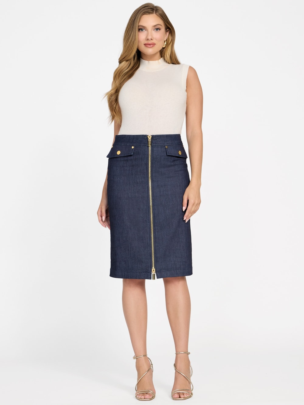 Denim Midi Pencil Skirt - Guess