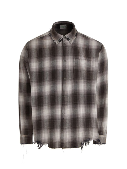 distressed flannel shirt - Guess