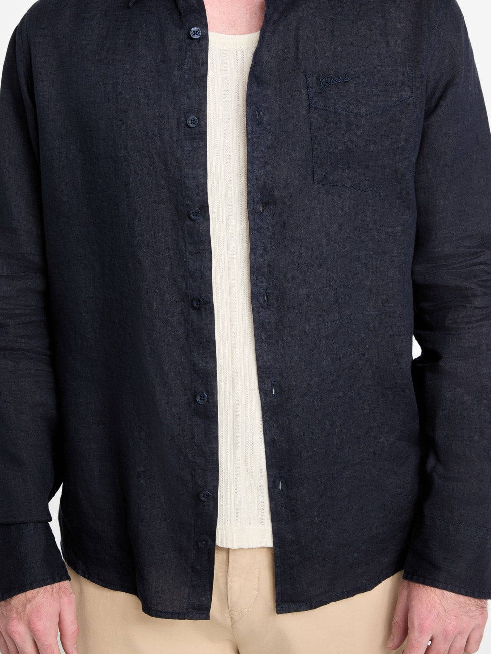 Eco Napa Linen-Blend Shirt - Guess