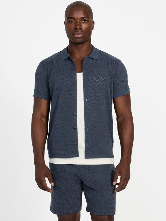 Eco Calvin Chevron-Knit Shirt - Guess