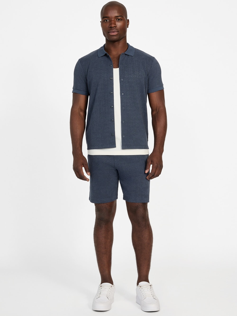 Eco Calvin Chevron-Knit Shirt - Guess