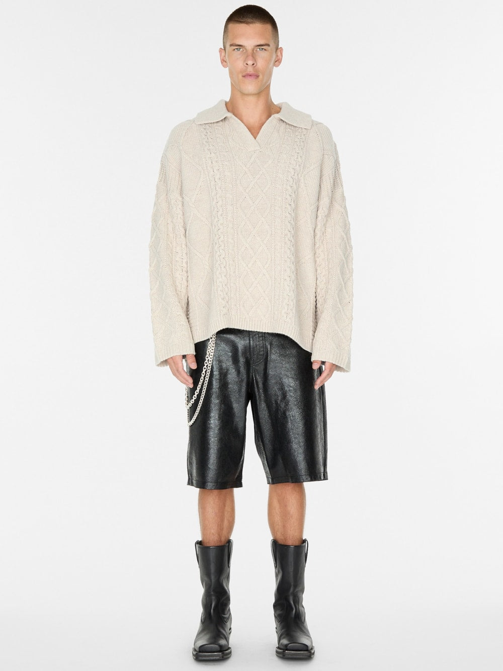 cable knit crewneck sweater - Guess