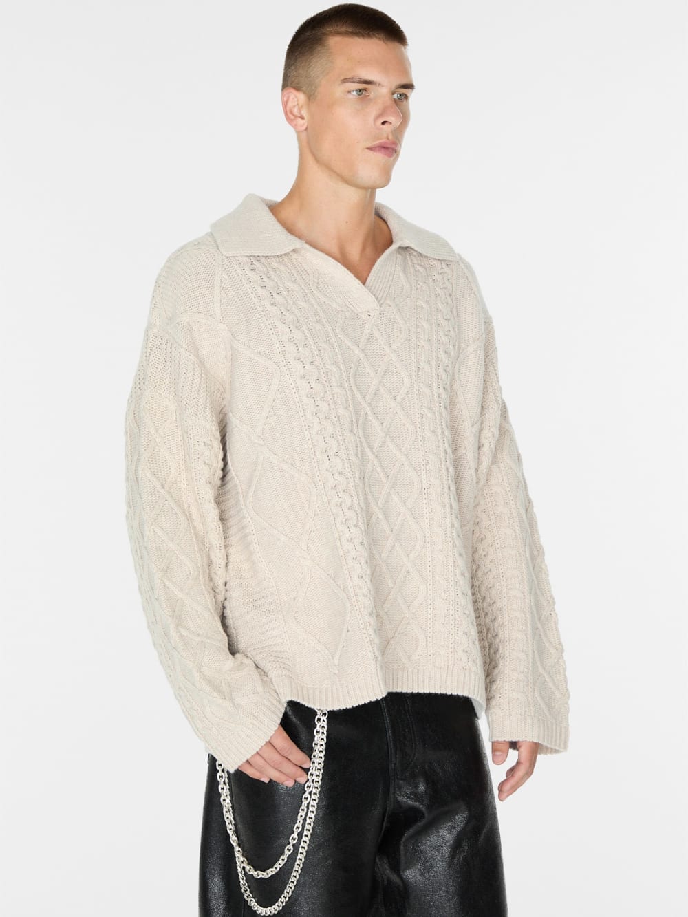 cable knit crewneck sweater - Guess