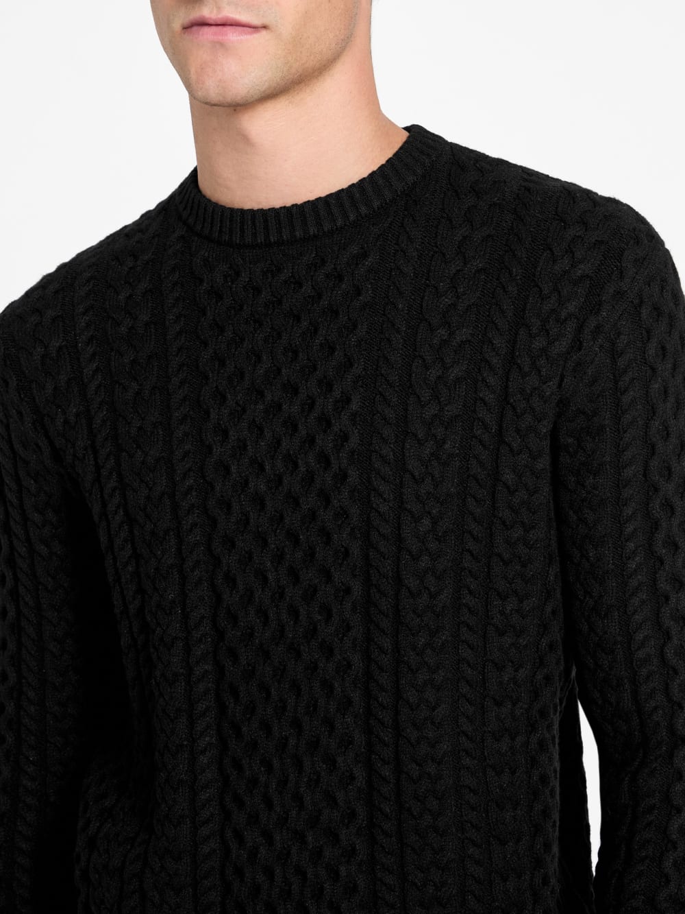 Eco Nathan Mixed Cable-Knit Sweater - Guess
