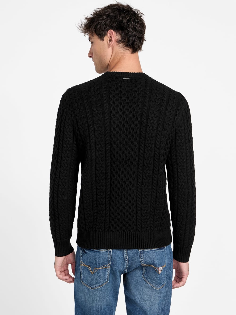 Eco Nathan Mixed Cable-Knit Sweater - Guess