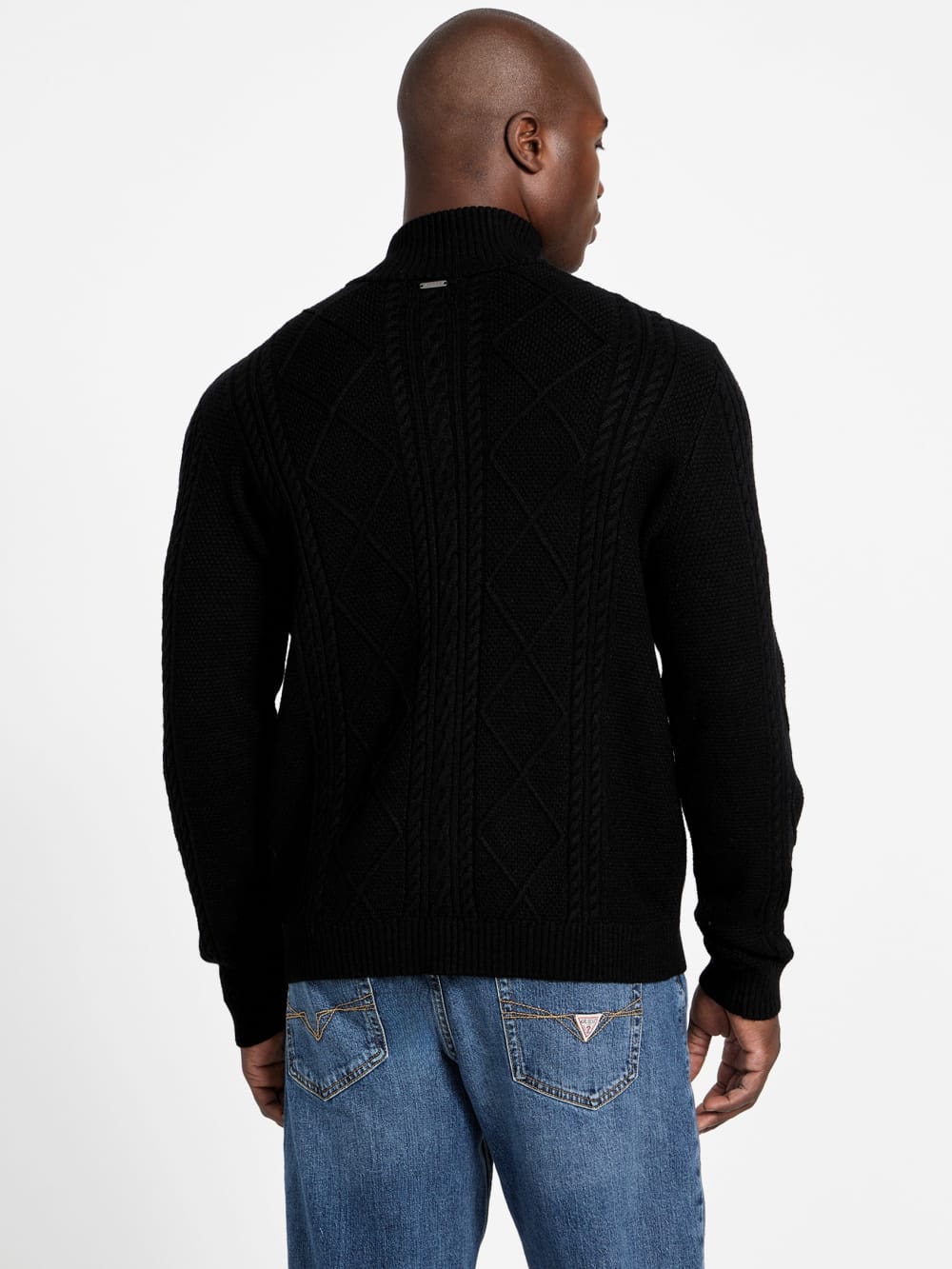 Eco Noel Zip Cable-Knit Sweater - Guess