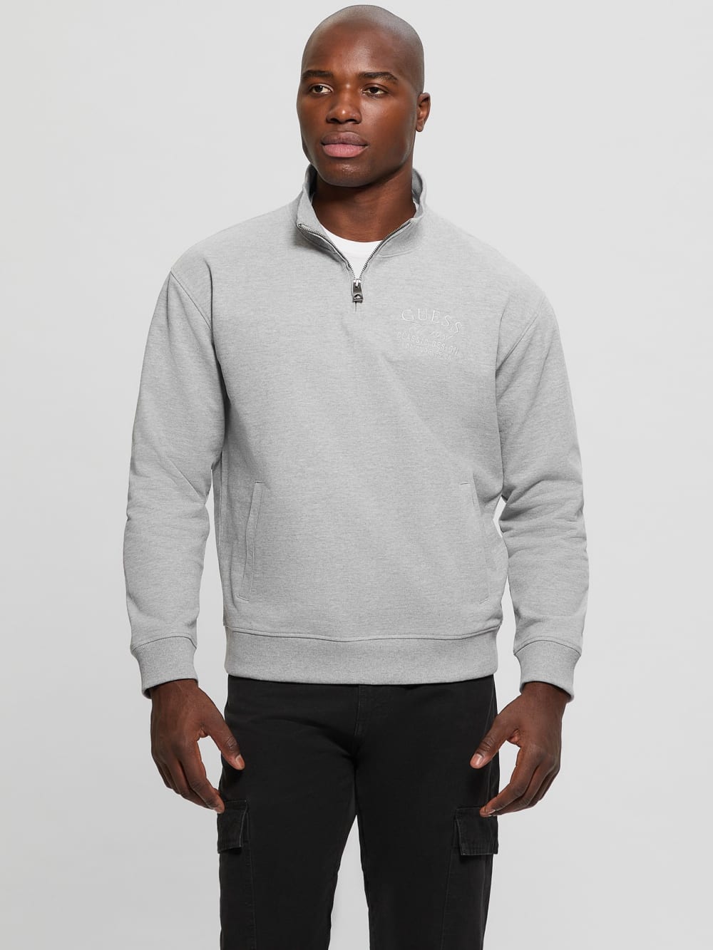 Eco Tyler Zip Mock Neck Sweater - Guess