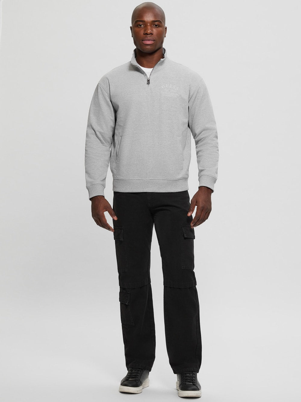 Eco Tyler Zip Mock Neck Sweater - Guess