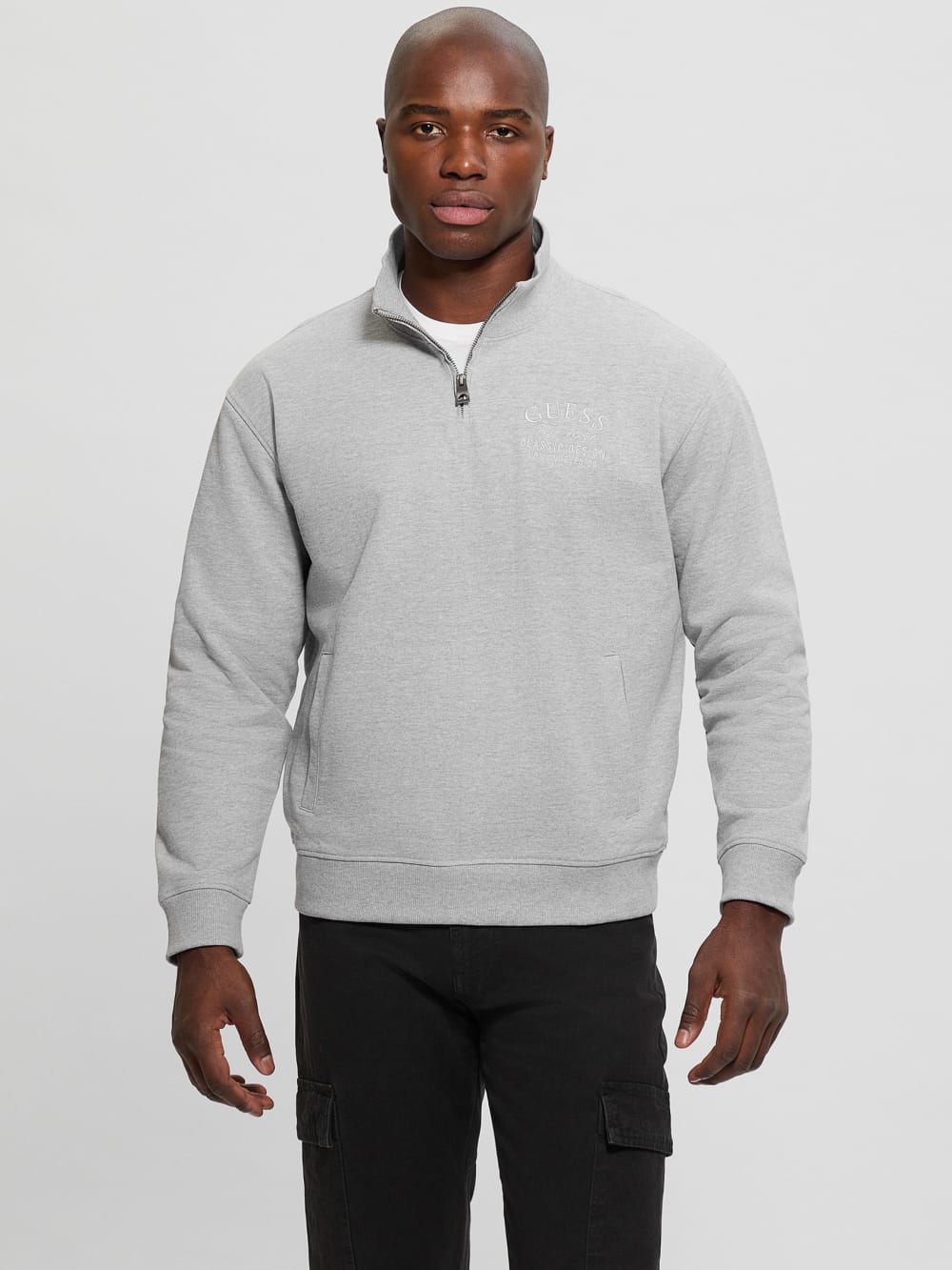 Eco Tyler Zip Mock Neck Sweater - Guess
