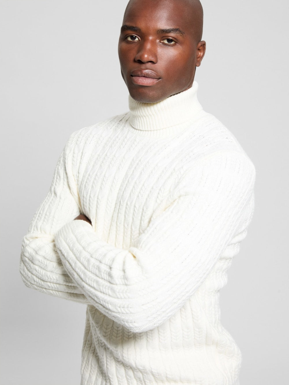 Eco Ezra Turtleneck Cable-Knit Sweater - Guess