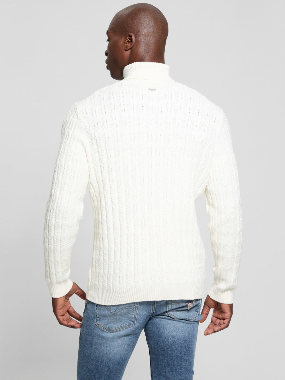 Eco Ezra Turtleneck Cable-Knit Sweater - Guess