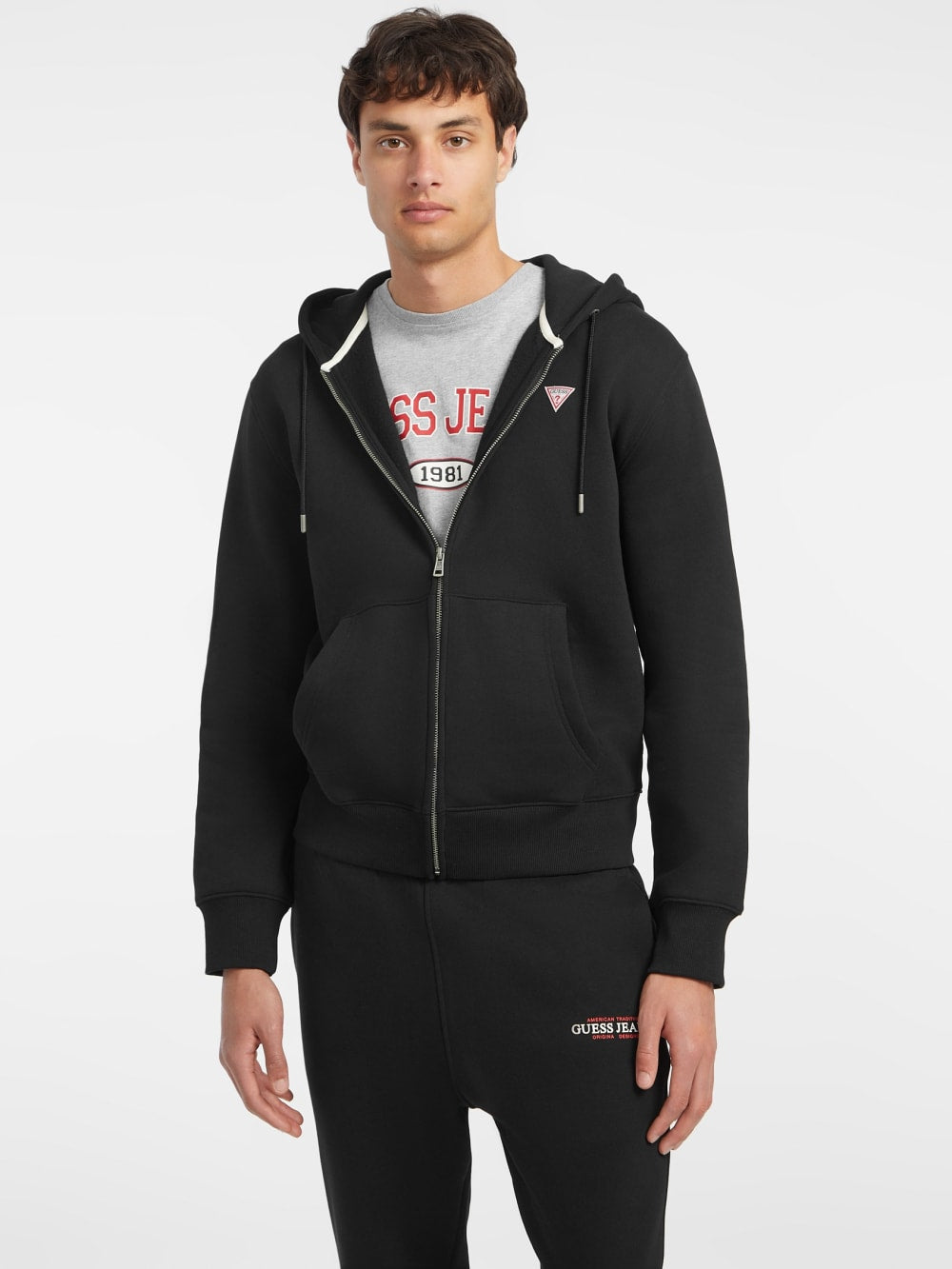 Slim Mini Patch Zip-Up Hoodie - Guess