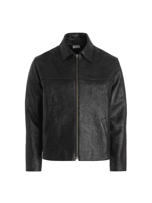 crackle leather zip jacket - Guess