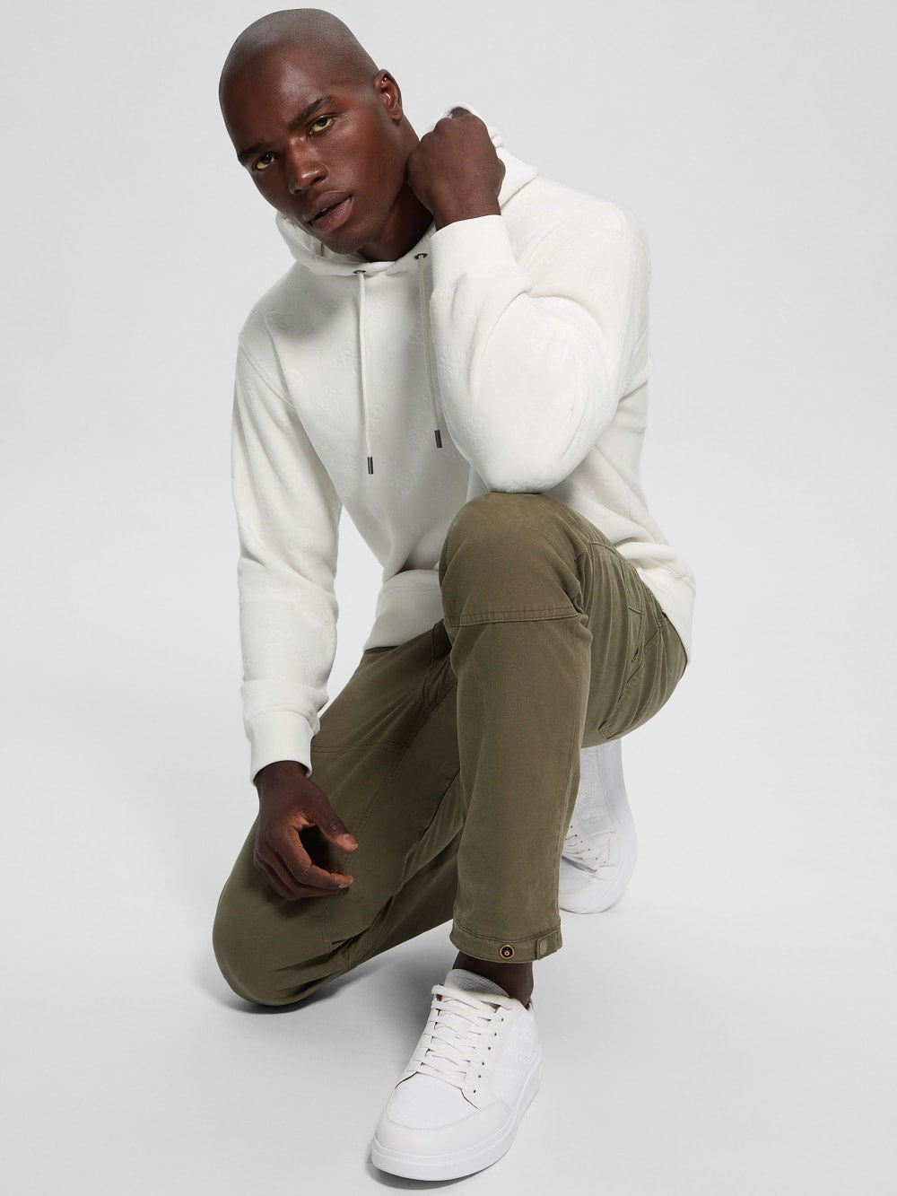 Embossed Velvet Hoodie - Guess