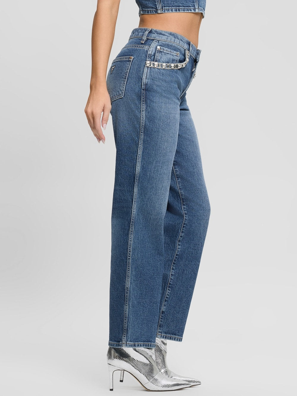 Daisy Rhinestone Pocket Jeans - Guess