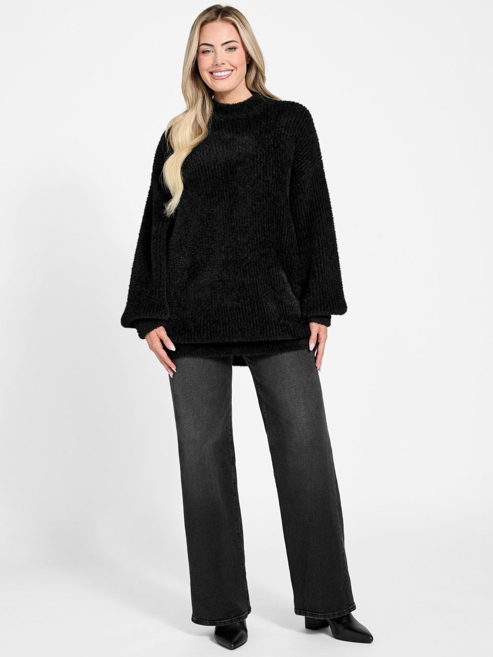 Torri Faux-Fur Tunic Sweater - Guess