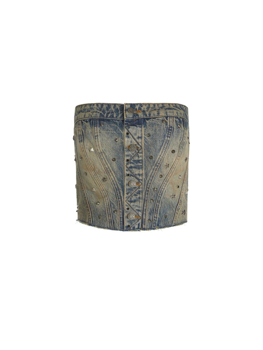 embellished denim corset - Guess