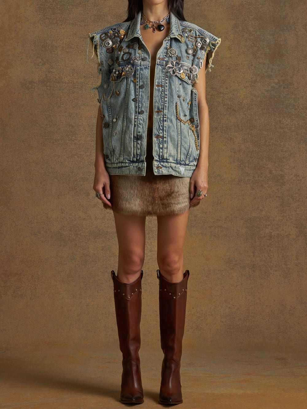 embellished denim vest - Guess