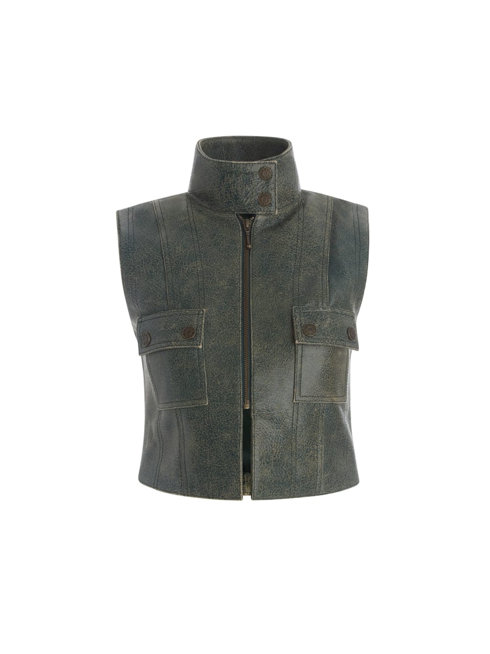 crackled leather top - Guess