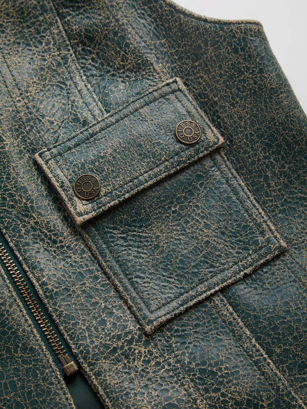 crackled leather top - Guess