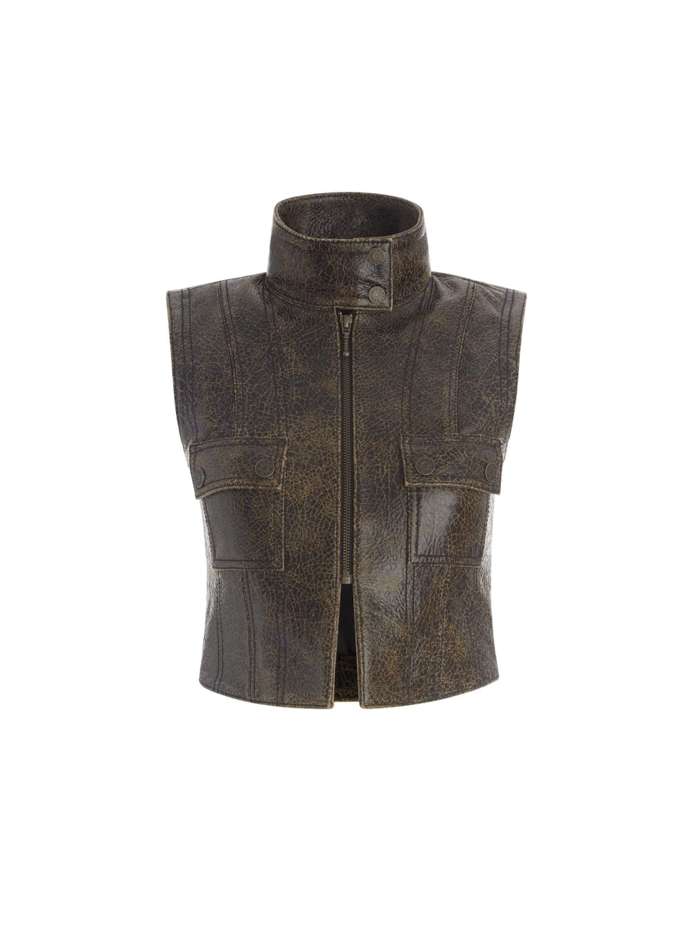 crackled leather top - Guess