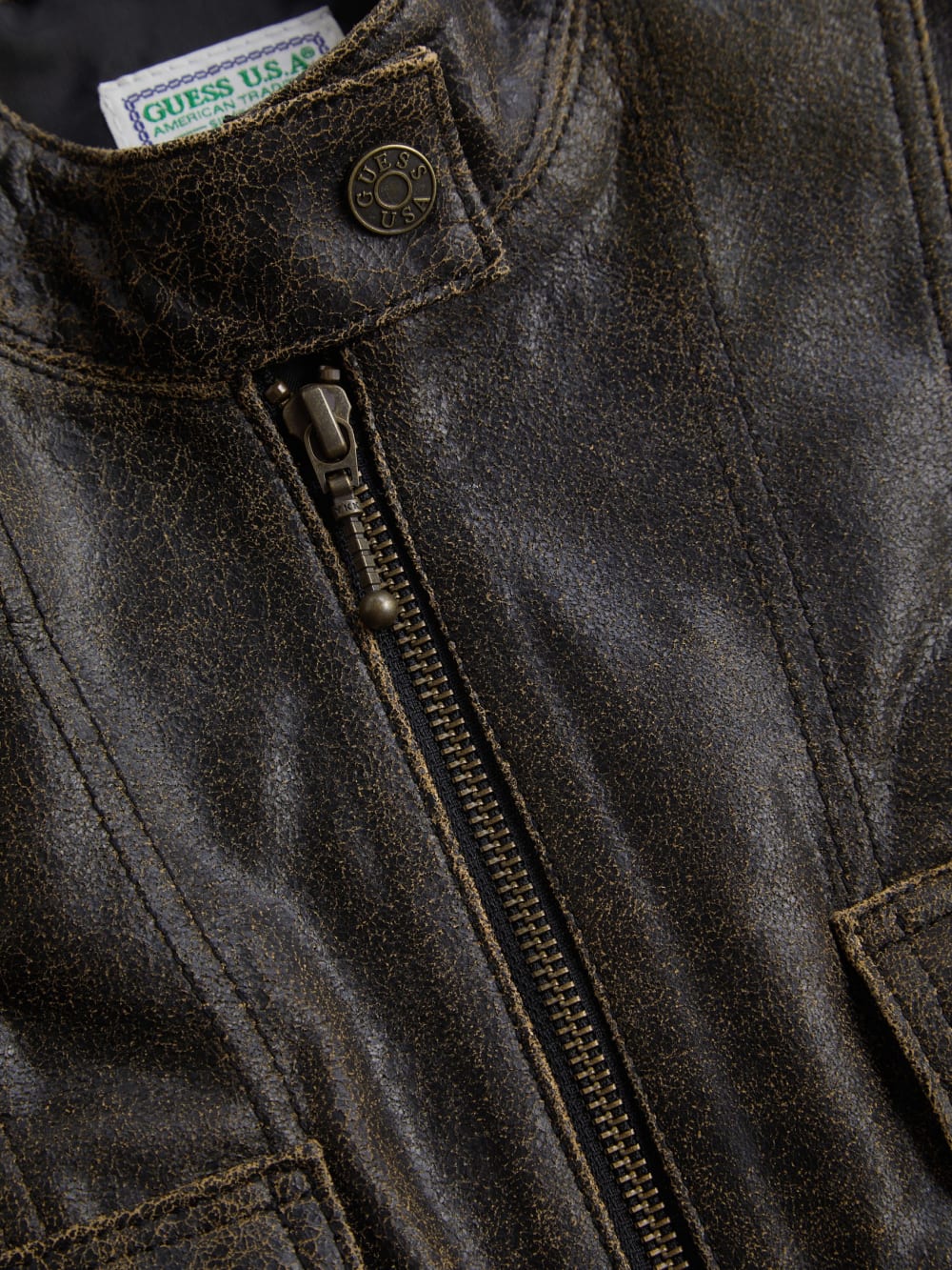 crackled leather top - Guess