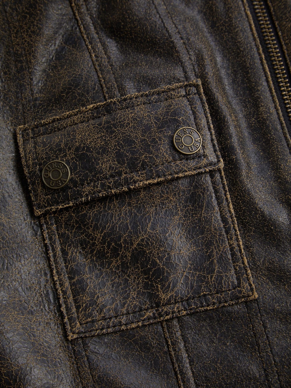 crackled leather top - Guess