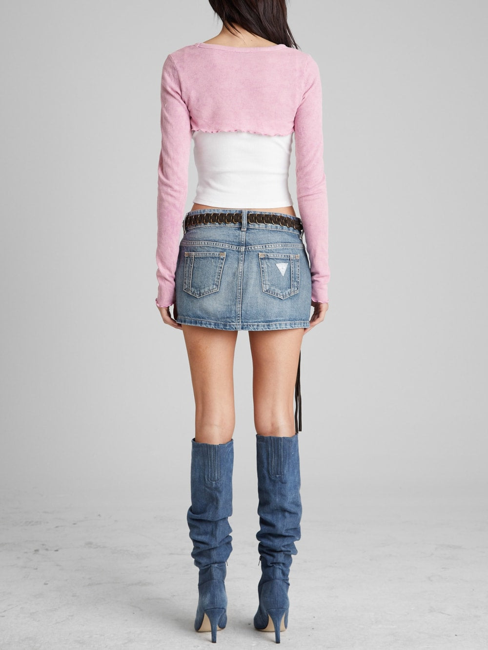 Aged Waffle Crop Top - Guess