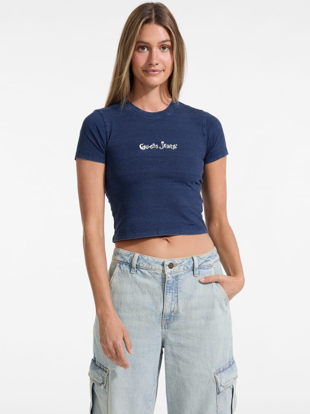 Indigo Logo Baby Tee - Guess