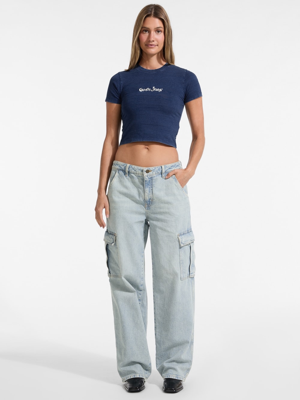 Indigo Logo Baby Tee - Guess