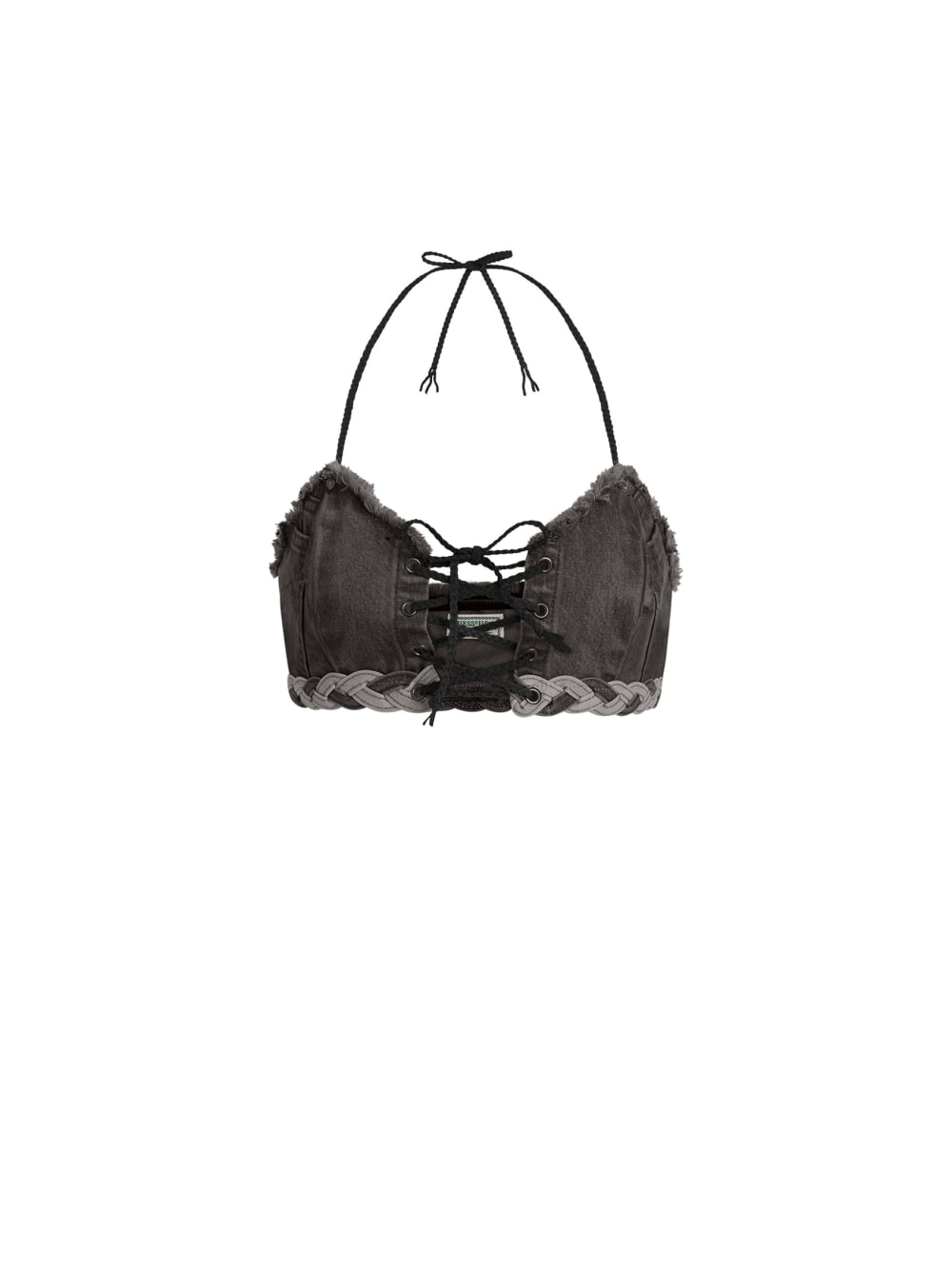 Denim Lace-Up Bra Top - Guess