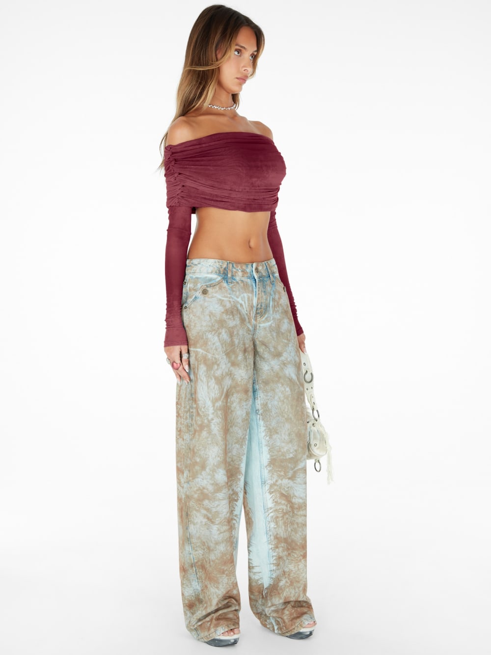 off-the-shoulder crop top - Guess